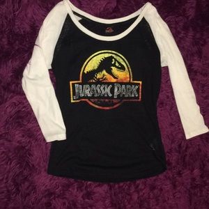 Jurassic Park Black Mid-Sleeve Tee Shirt